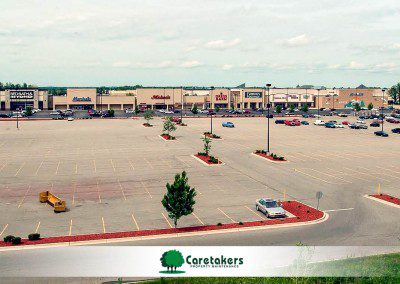 Commercial Landscape service, like parking lot construction, is a specialty of Caretakers.